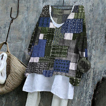 Load image into Gallery viewer, Japanese Sashiko Art Stitched Linen Blend Tunic