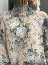 Load image into Gallery viewer, Vintage French Rose Pattern Printed Knit Turtleneck Pullover Sweater