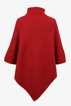 Load image into Gallery viewer, Solid Color Turtleneck Button-embellished Knitted Shawl Cape