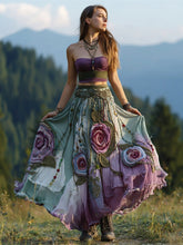 Load image into Gallery viewer, Boho Gauzy Floral Embroidered Women's Half-length Skirt