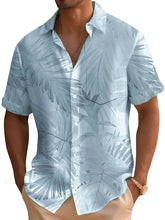 Load image into Gallery viewer, Men's Hawaiian Floral Print Pocket Short Sleeve Shirt