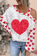 Load image into Gallery viewer, Valentine's Day Love Heart Off-shoulder Blouse