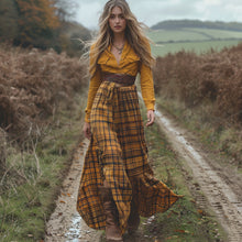 Load image into Gallery viewer, Women's Vintage V-neck Bohemian Pastoral Style Long-sleeve Maxi Long Dress