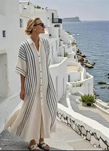Load image into Gallery viewer, Women's Striped Cardigan Dress
