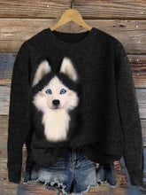 Load image into Gallery viewer, Fuzzy Husky Dog Plush Cozy Knit Sweater