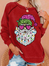 Load image into Gallery viewer, Women's Christmas Santa Print Casual Sweatshirt