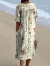 Load image into Gallery viewer, Women's Vintage Lovely Floral Art Print Casual Flowy Dress