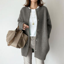 Load image into Gallery viewer, Retro Solid Color Loose Button Pocket Knitted Cardigan