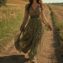 Load image into Gallery viewer, Women's Elegant Bohemian Pastoral Style Maxi Long Dress