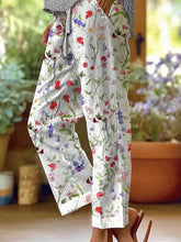 Load image into Gallery viewer, Women&#39;s Botanical Floral Print Loose Casual Pants