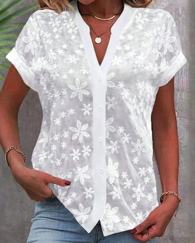Women's Short Sleeve Loose Casual Blouse
