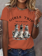 Load image into Gallery viewer, Women&#39;s Funny Halloween Witches Girls Trip Time To Get Wicked Casual Tee