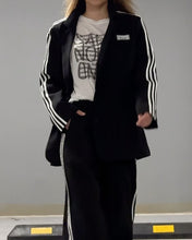 Load image into Gallery viewer, Fashionable Striped Blazer &amp; Wide Leg Pants Two-Piece Set