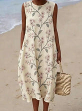 Load image into Gallery viewer, Women'S Round Neck Sleeveless Color-Block Printed Dress