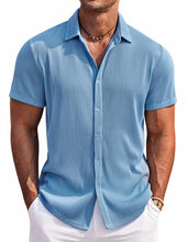 Load image into Gallery viewer, Men's Solid Color Comfortable Pit Short Sleeve Shirt