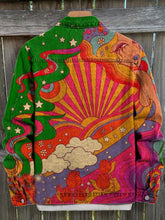 Load image into Gallery viewer, Vintage Psychedelic Hippie Art Print Casual Denim Jacket