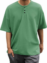 Load image into Gallery viewer, Men's Casual Basic Waffle Fabric Short Sleeve Henley