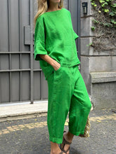 Load image into Gallery viewer, Women&#39;s Casual Cotton And Linen Suit