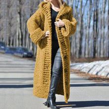 Load image into Gallery viewer, Wearshes Chunky Knit Long Hooded Cardigan