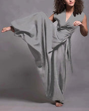 Load image into Gallery viewer, Loose Satin Linen Dress Jumpsuit