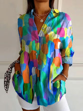 Load image into Gallery viewer, Abstract Summer Floral Garden Printed Women's Casual Cotton Shirt