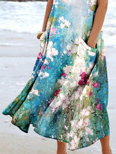 Load image into Gallery viewer, Women's Floral Art Print Pocket Casual Resort Comfort Maxi Dress