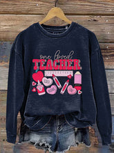 Load image into Gallery viewer, Valentine's Teacher Cute Teacher Print Casual Sweatshirt