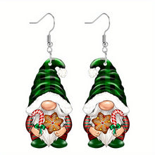 Load image into Gallery viewer, Women's Elk Horn Dwarf Bearded Acrylic Christmas Earrings