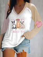 Load image into Gallery viewer, Ladies Valentine'S Day Casual Printed V-Neck T-Shirt