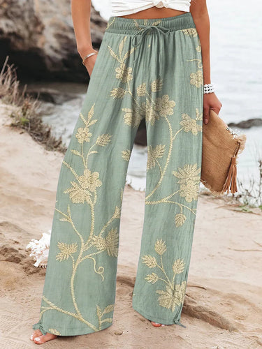 Women's Retro Printed Casual Pants