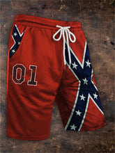 Load image into Gallery viewer, Men&#39;s Vintage 01 Rebel Flag Contrast Drawstring Shorts