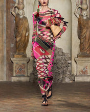 Load image into Gallery viewer, Fashion Off-shoulder Mesh Printing Dress