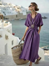 Load image into Gallery viewer, Ladies Loose Solid Pocket Dress