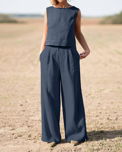 Vintage Linen Casual Loose Cotton Suit