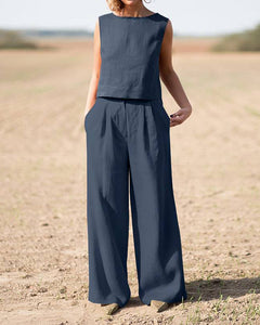 Vintage Linen Casual Loose Cotton Suit