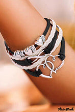 Load image into Gallery viewer, Vintage Love Heart Black Multilayer Braided Bracelet