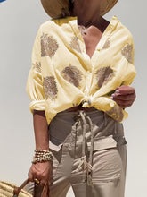 Load image into Gallery viewer, Casual embroidered cotton and linen shirt top