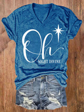 Load image into Gallery viewer, Women's Christmas Oh Night Divine Print T-Shirt