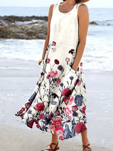Load image into Gallery viewer, Women's Floral Art Print Pocket Casual Resort Comfort Maxi Dress