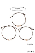 Load image into Gallery viewer, 3pcs black heart decor bracelets