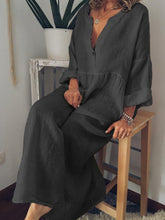 Load image into Gallery viewer, Women&#39;s Casual Pure Color Cotton Long Dress