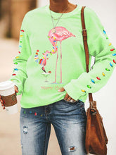 Load image into Gallery viewer, Women&#39;s Merry Christmas Flamingo Fun Print Casual Sweatshirt