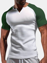 Load image into Gallery viewer, Men's Waffle Solid Color Raglan Short Sleeve T-shirt