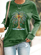 Load image into Gallery viewer, Women's Christmas Palm Tree Print Sweatshirt