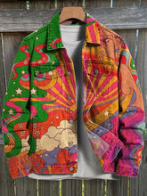 Load image into Gallery viewer, Vintage Psychedelic Hippie Art Print Casual Denim Jacket