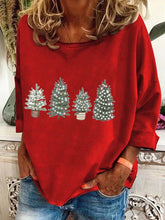 Load image into Gallery viewer, Women's Vintage Christmas Printed Long Sleeve V-Neck Top