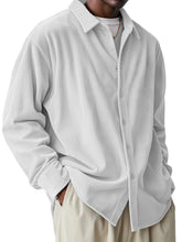 Load image into Gallery viewer, Men's Fashionable Corduroy Pit Fabric Long Sleeve Lapel Shirt