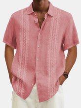 Load image into Gallery viewer, Men's Summer Simple Striped Printed Short-sleeved Shirt