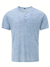Load image into Gallery viewer, Men's Summer Solid Button Textured Short Sleeve Henley Shirt