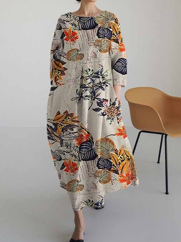 Women's Retro Floral Casual Printed Dress